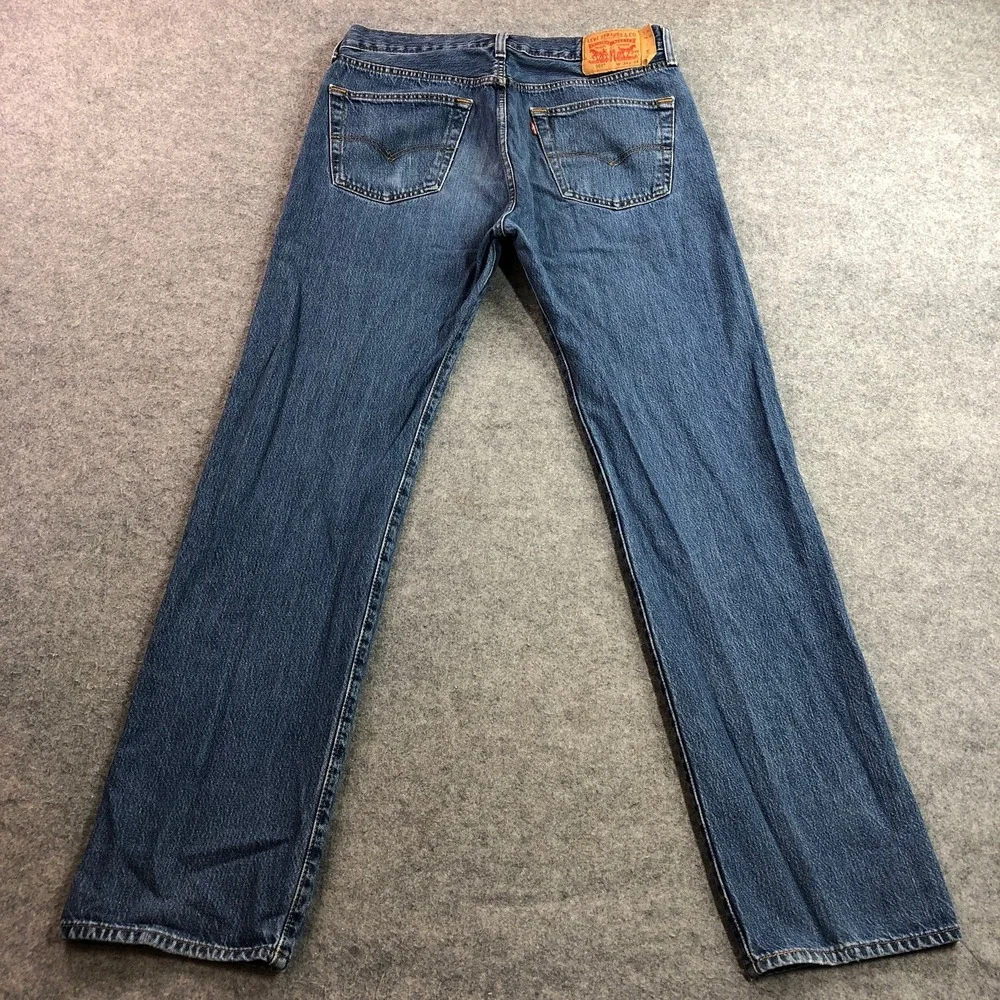 Levi's Mens 501 Original Fit Jeans 34x34 Blue Button Fly Straight Leg Denim